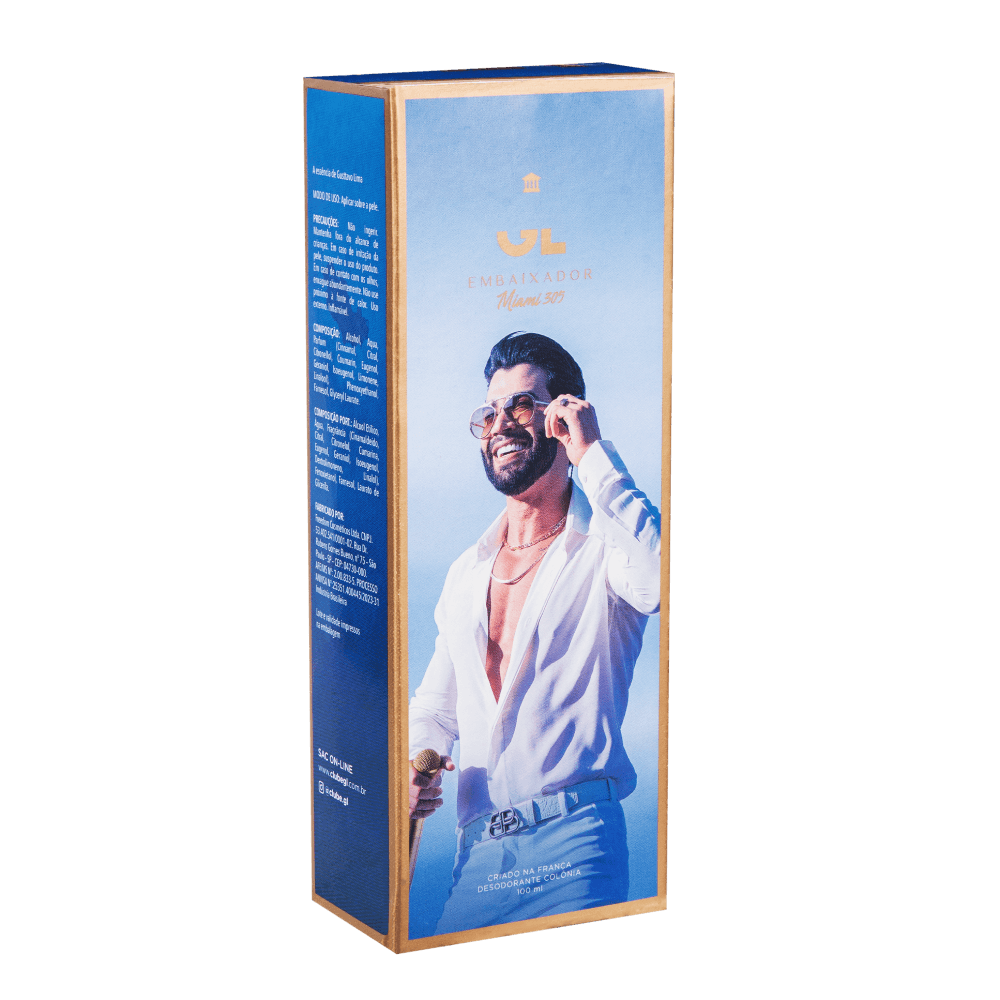 Miniatura de GL Embaixador Miami 305 Gusttavo Lima Deo Colônia 100ml