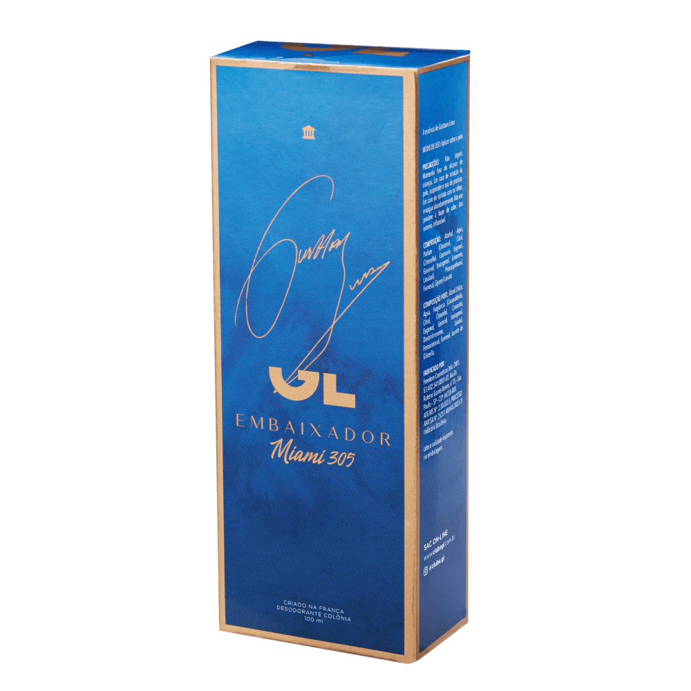 Miniatura de GL Embaixador Miami 305 Gusttavo Lima Deo Colônia 100ml