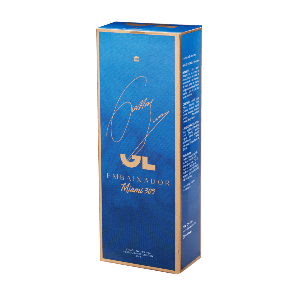 Miniatura de GL Embaixador Miami 305 Gusttavo Lima Deo Colônia 100ml