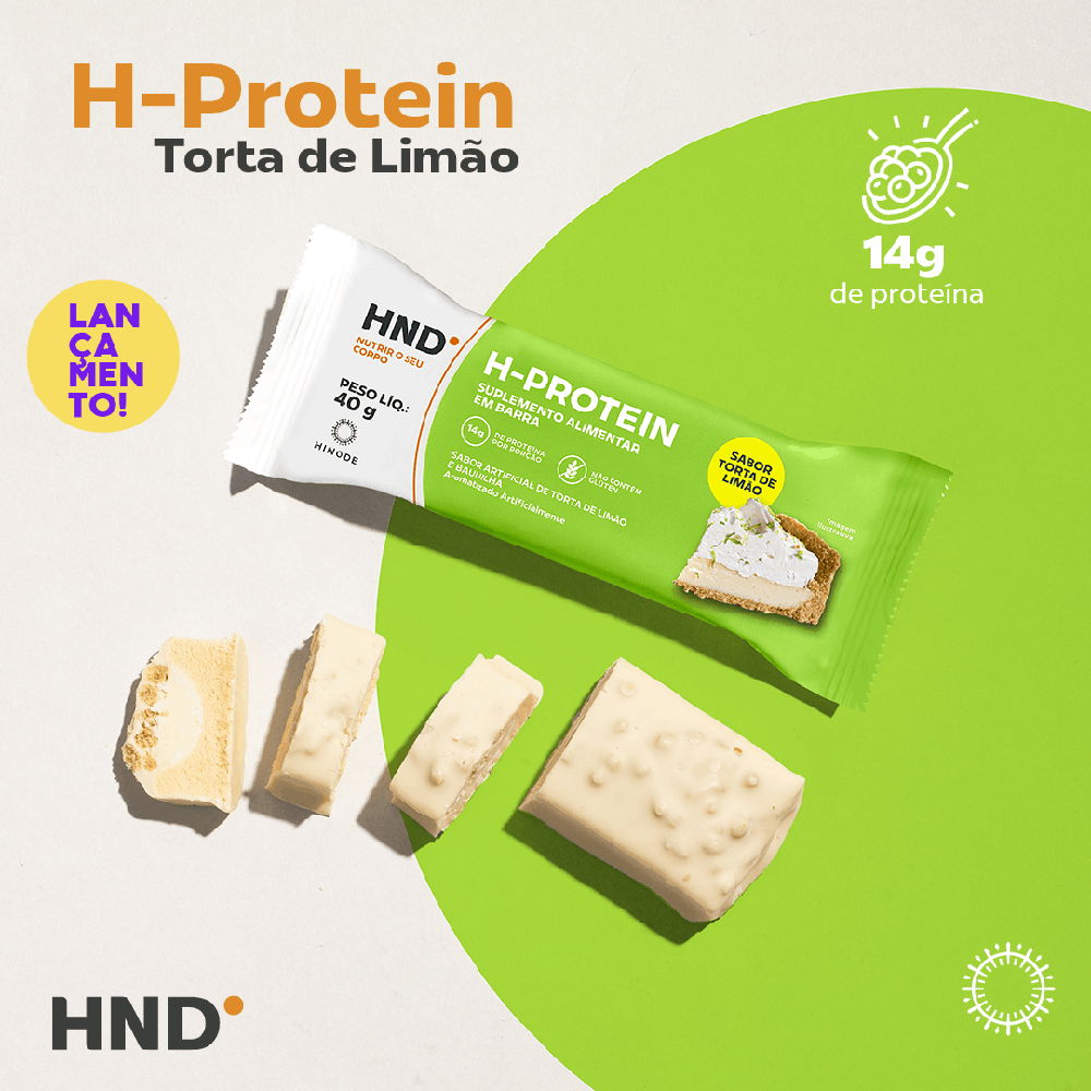 Miniatura de H- Protein Suplemento Alimentar em barra Sabor Torta de Limão HND 40g