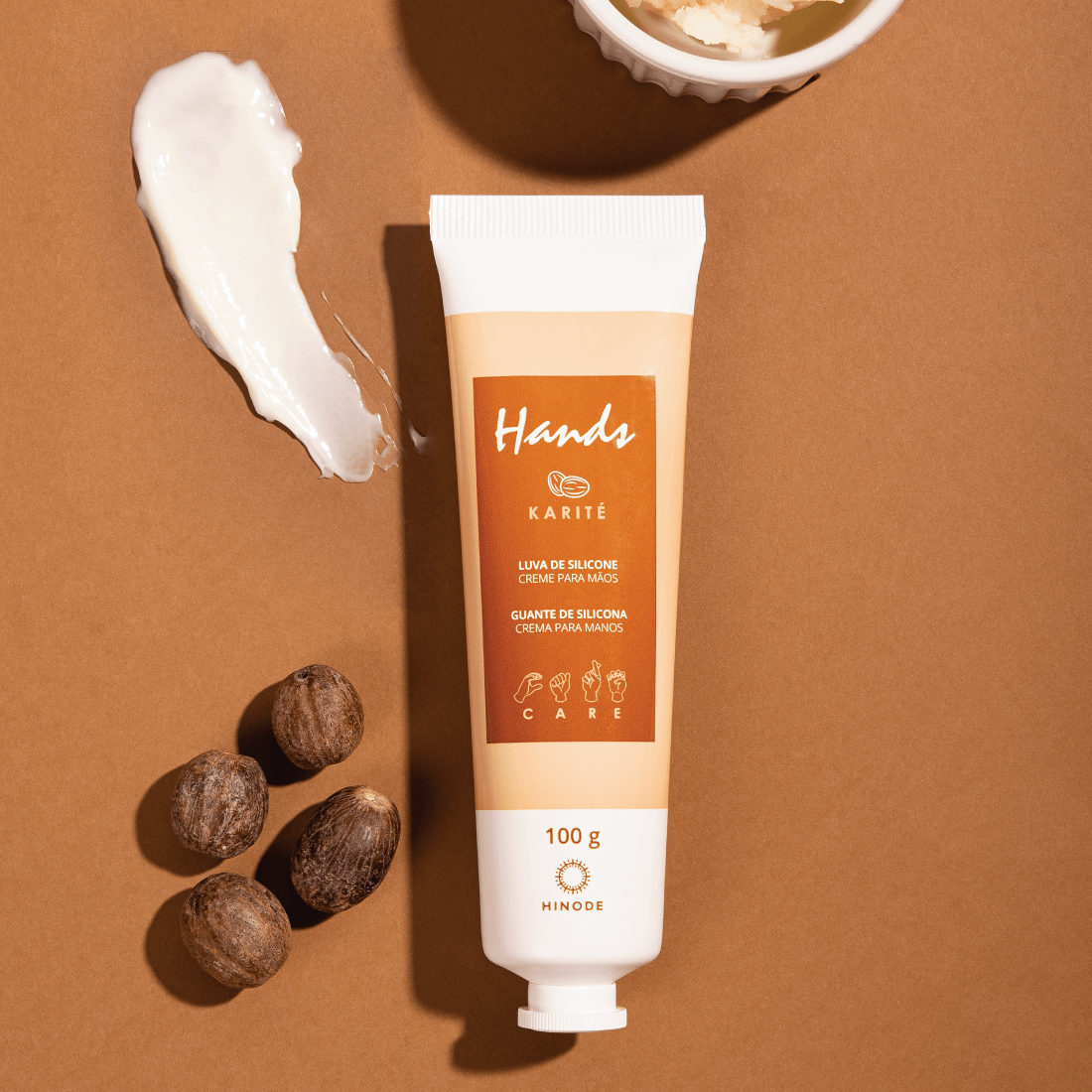 Miniatura de Kit 2 Luva De Silicone Karité Creme Para As Mãos Hands 100g