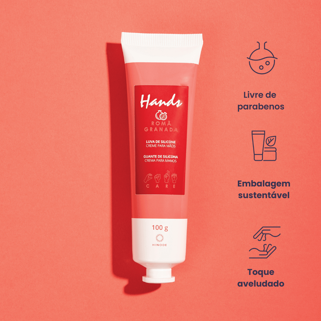 Miniatura de Kit 3 Luvas De Silicone Romã Creme Para As Mãos Hands 100g