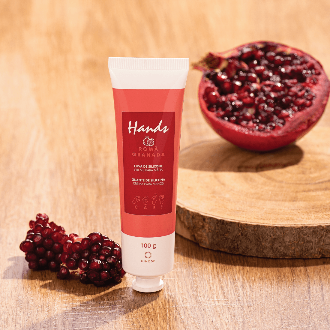 Miniatura de Kit 3 Luvas De Silicone Romã Creme Para As Mãos Hands 100g