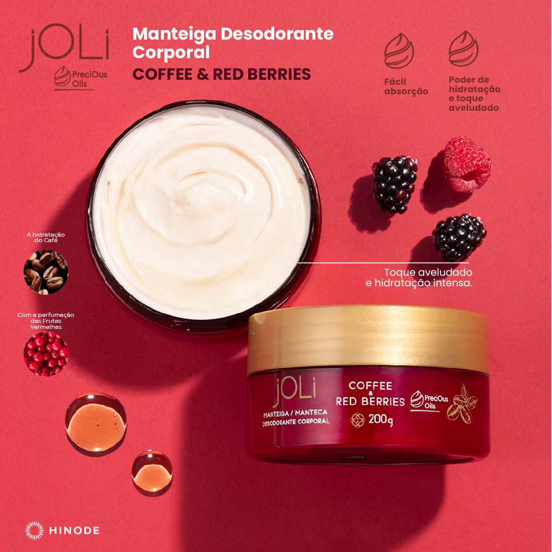 Miniatura de Manteiga Corporal Joli Café e Frutas Vermelhas 200ml