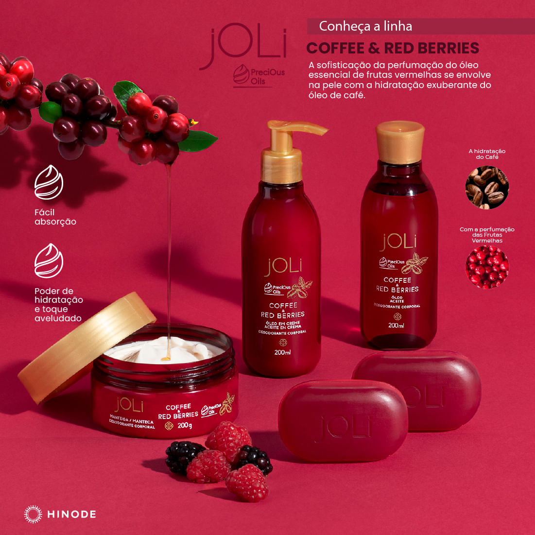 Miniatura de Manteiga Corporal Joli Café e Frutas Vermelhas 200ml