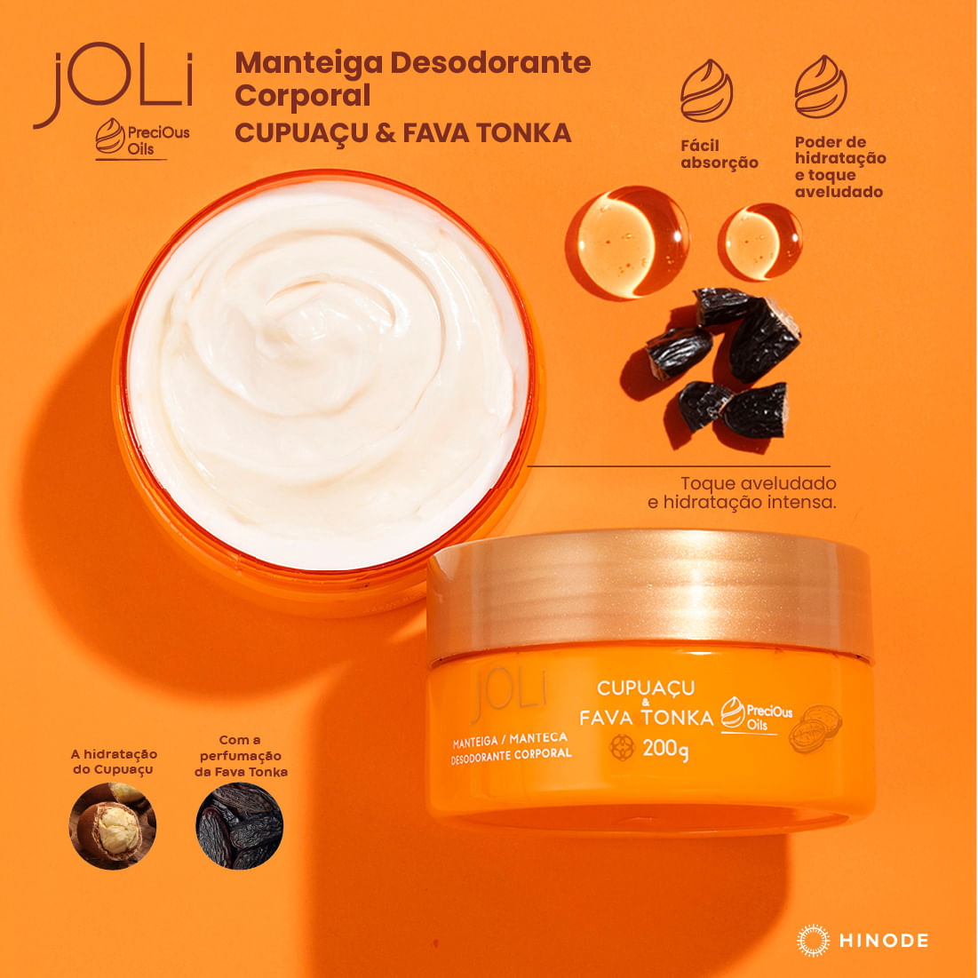 Miniatura de Manteiga Corporal Joli Cupuaçu e Fava Tonka 200ml