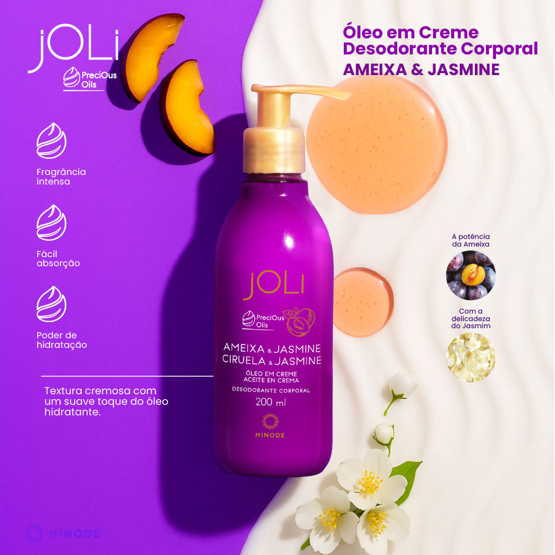 Miniatura de Óleo em Creme Joli Ameixa e Jasmine 200ml