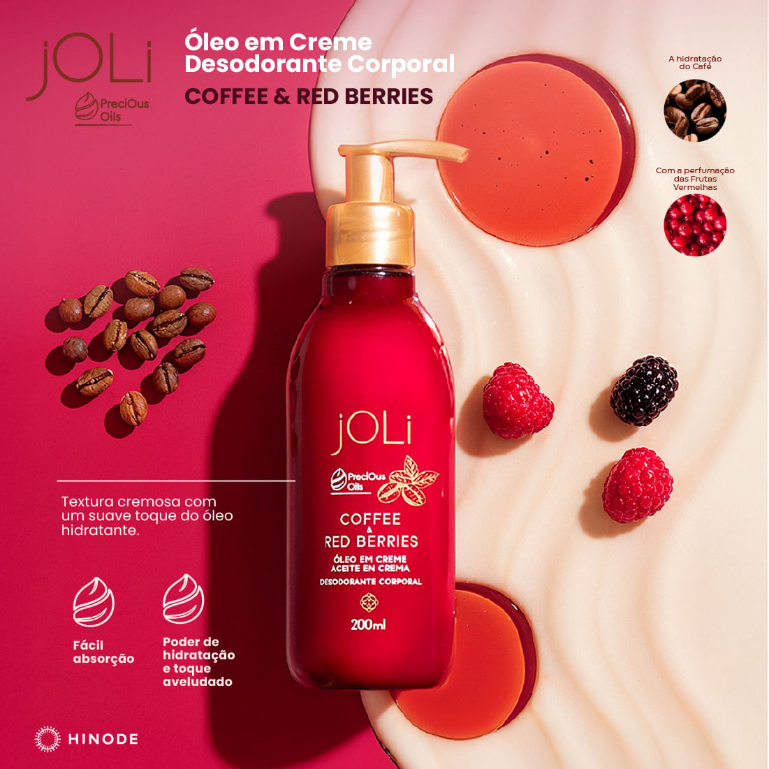 Miniatura de Óleo em Creme Joli Café e Frutas Vermelhas 200ml