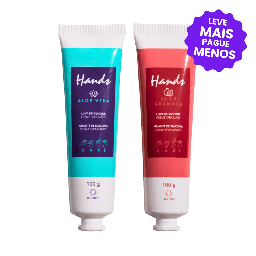 Kit 2 Luvas De Silicone Hands Aloe Vera + Romã