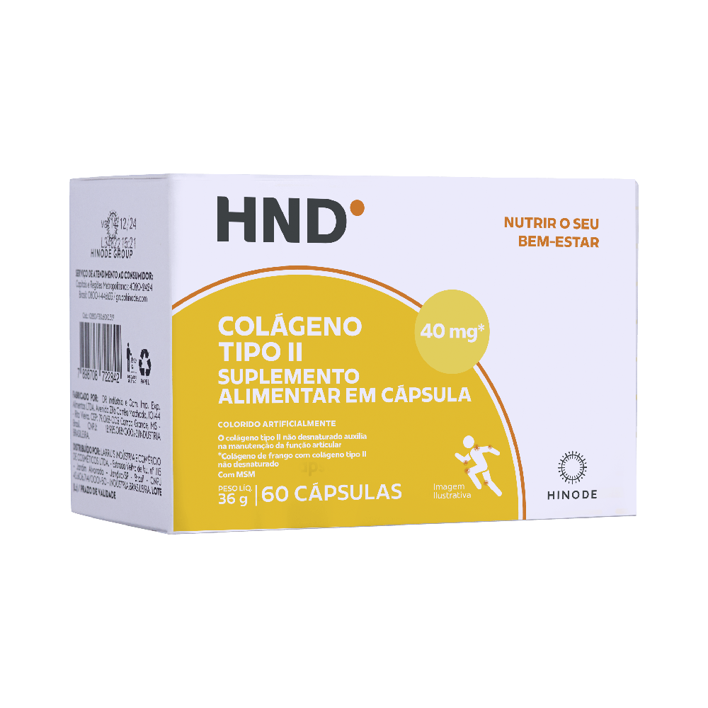 Imagem 2 de Suplemento Alimentar Colágeno Tipo II HND 60 Cápsulas