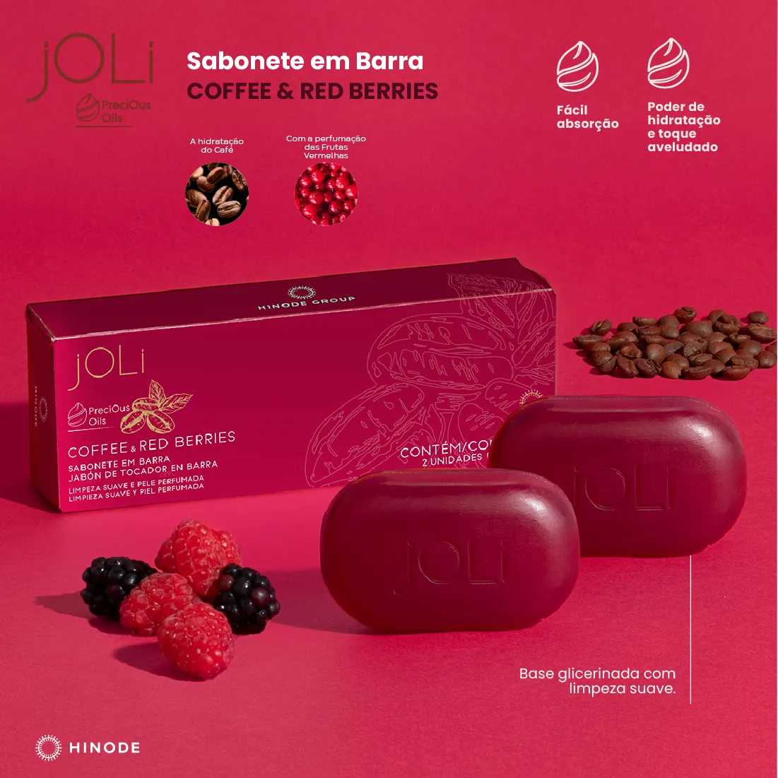 Imagem 7 de Sabonete em Barra Joli Café e Frutas Vermelhas com 2 Unidades 90g