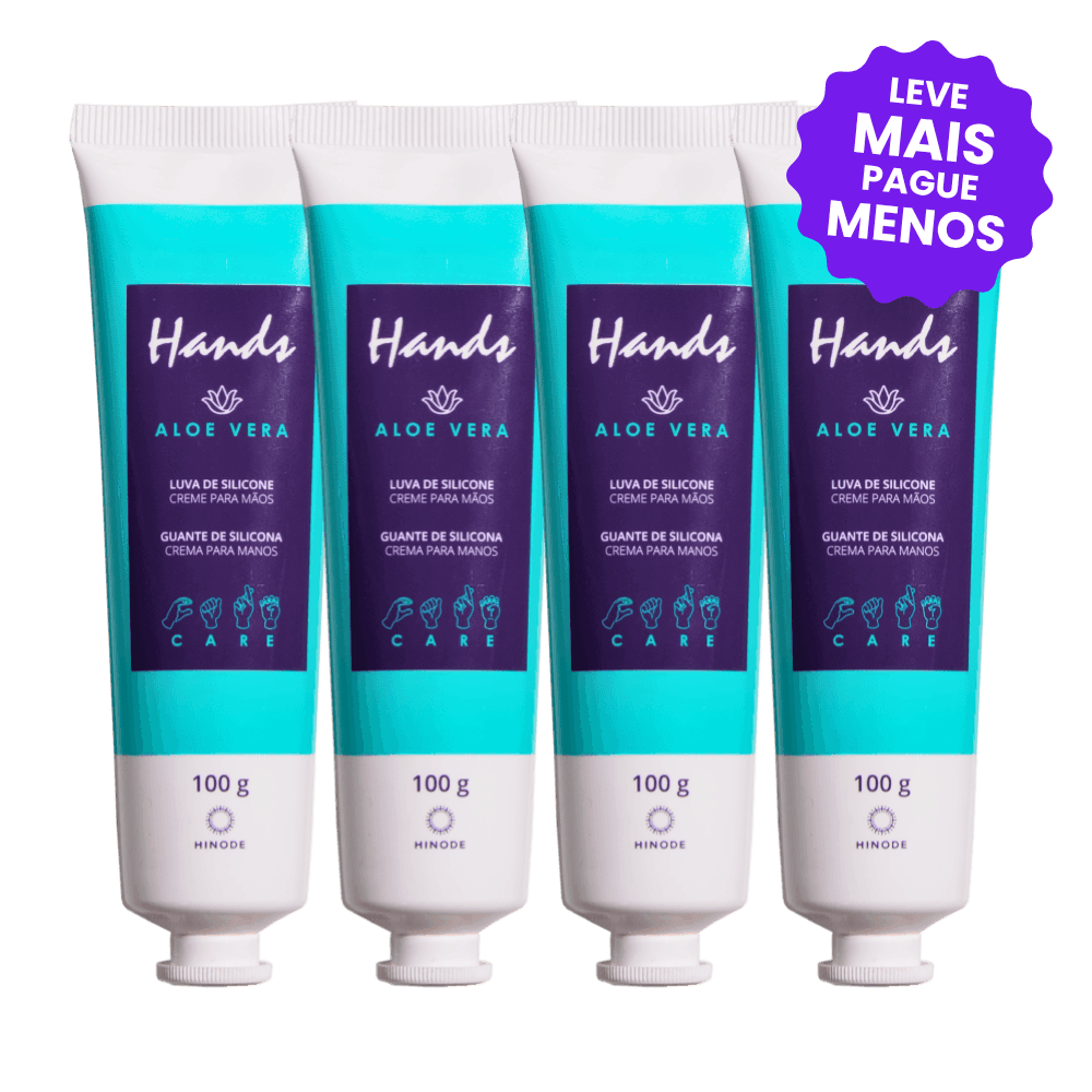Kit 4 Luvas De Silicone Aloe Vera Hands
