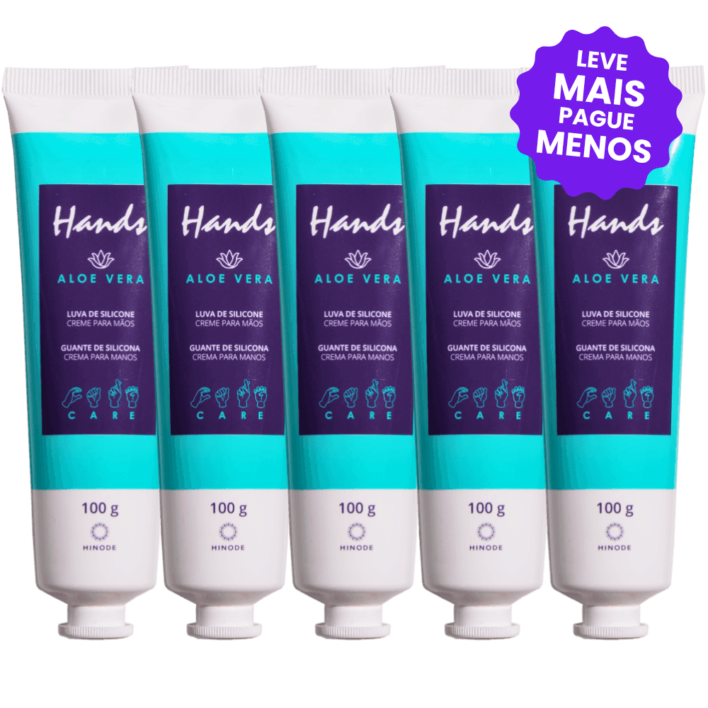 Kit 5 Luvas De Silicone Hands Aloe Vera