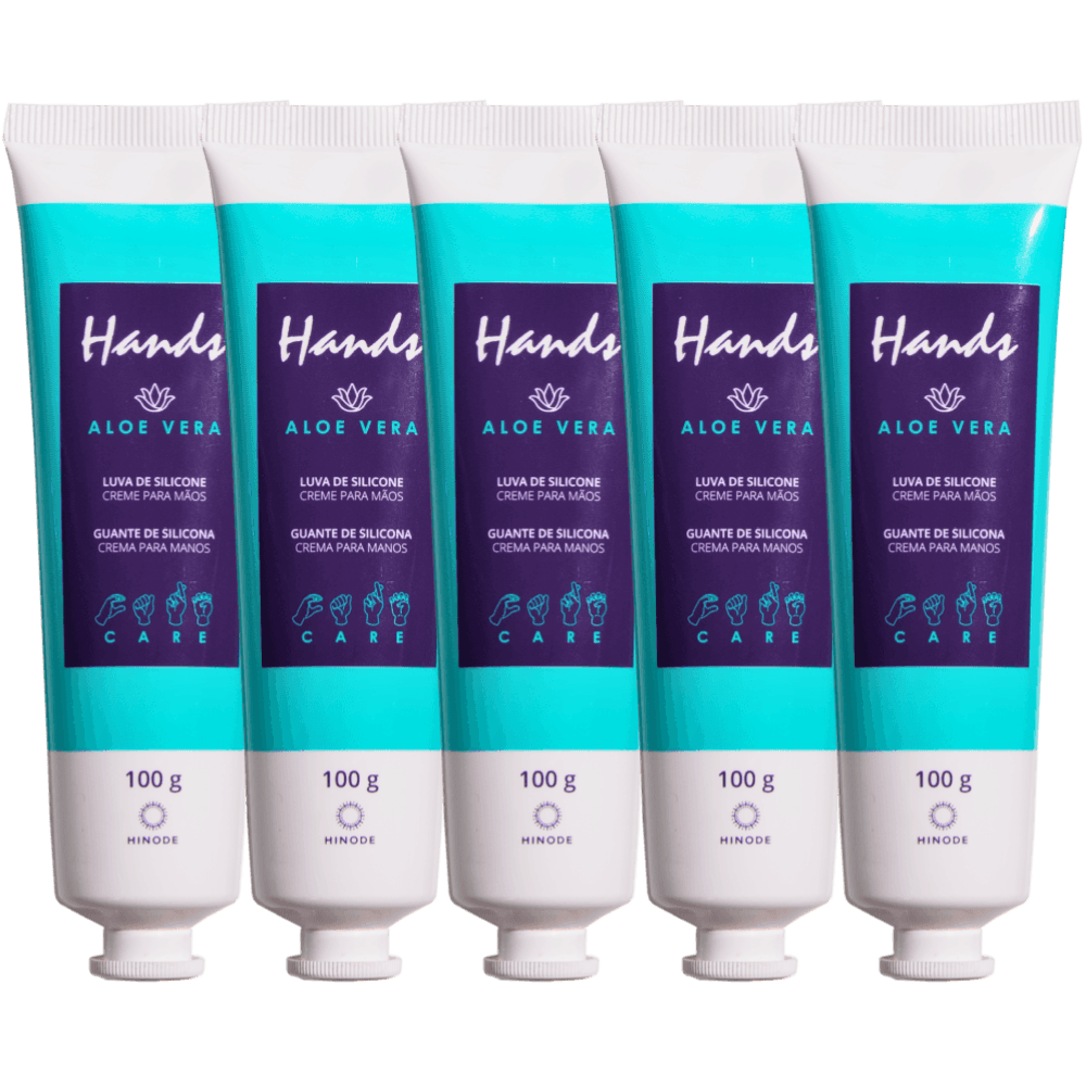 Imagem 2 de Kit 5 Luvas De Silicone Hands Aloe Vera