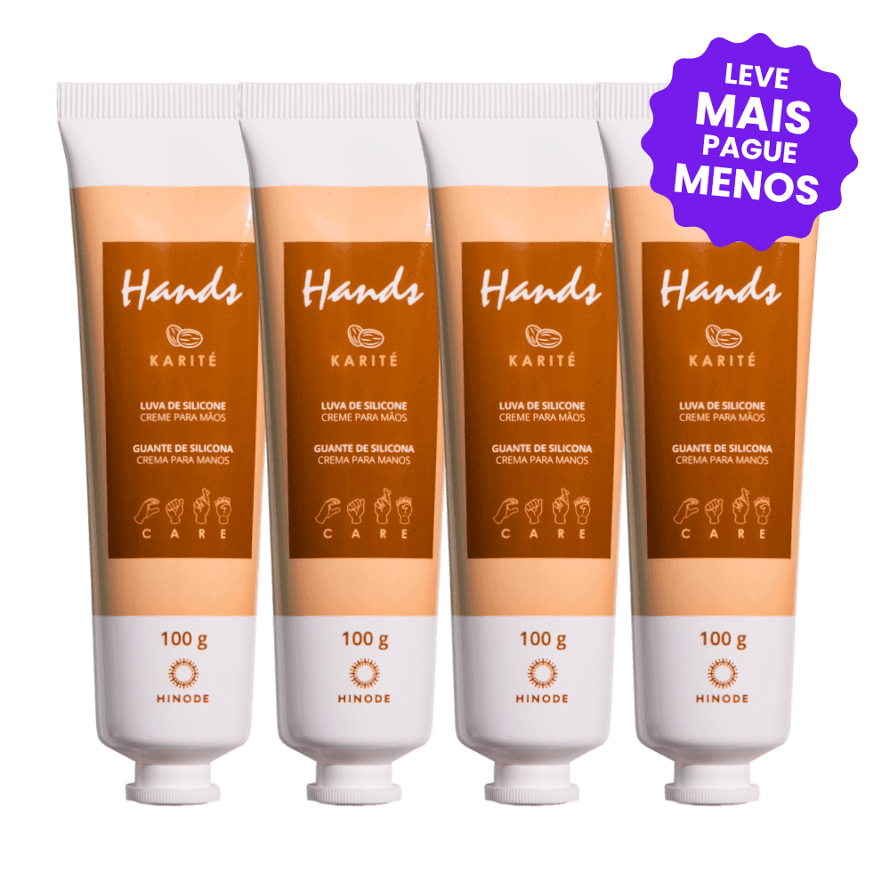 Kit 4 Luvas De Silicone Hands Karité