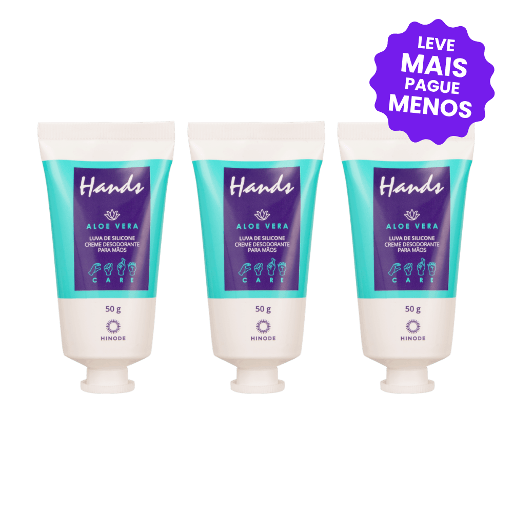 Kit 3 Miniaturas Luvas De Silicone Hands Aloe Vera