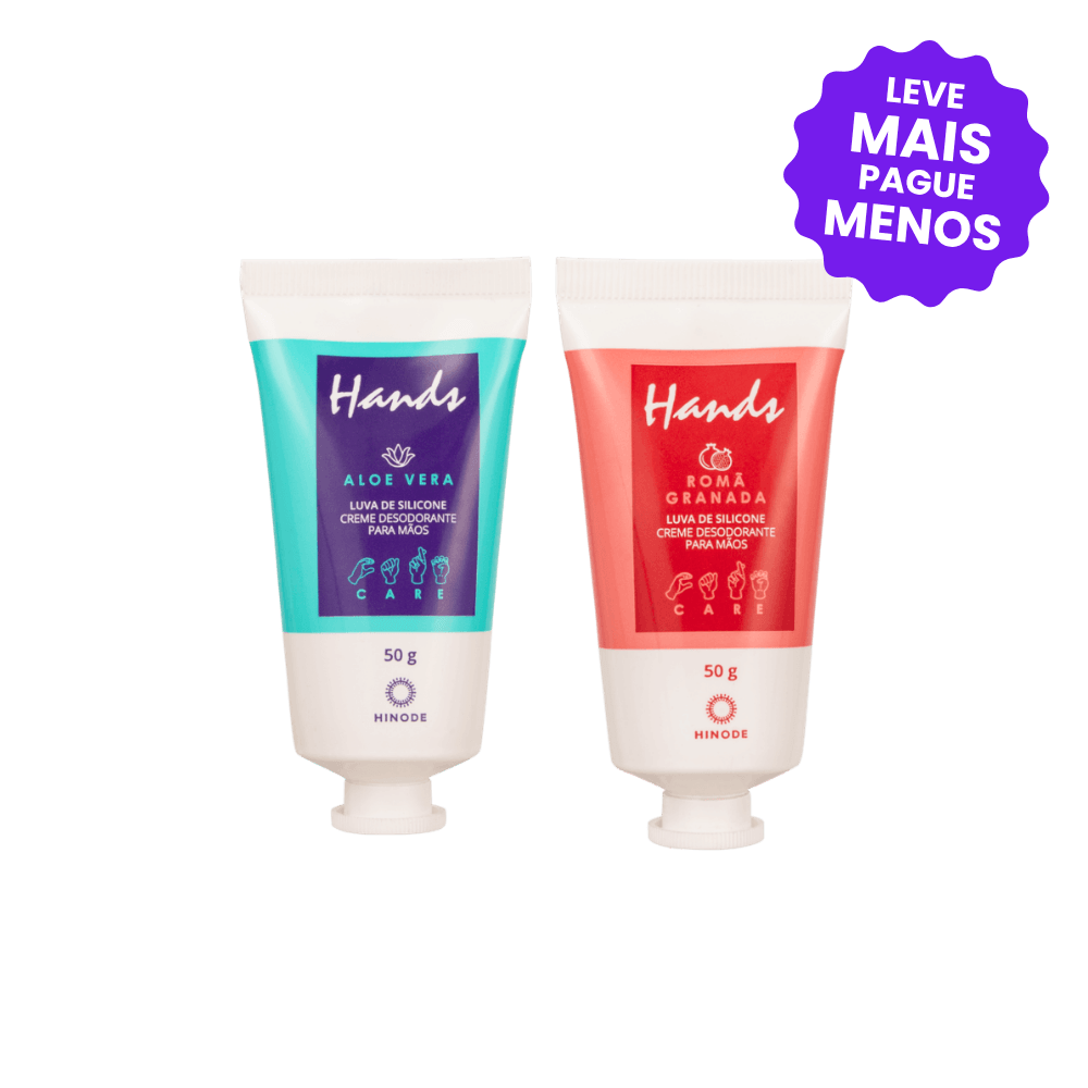 Kit 2 Miniaturas Luvas De Silicone Hands Aloe Vera + Romã