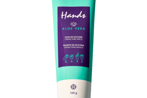 Luva De Silicone Aloe Vera Creme Para As Mãos Hands 100g