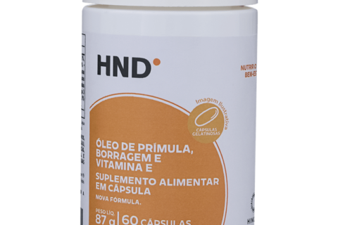 Suplemento Alimentar Óleo de Prímula, Barragem & Vitamina E 60 Cápsulas HND